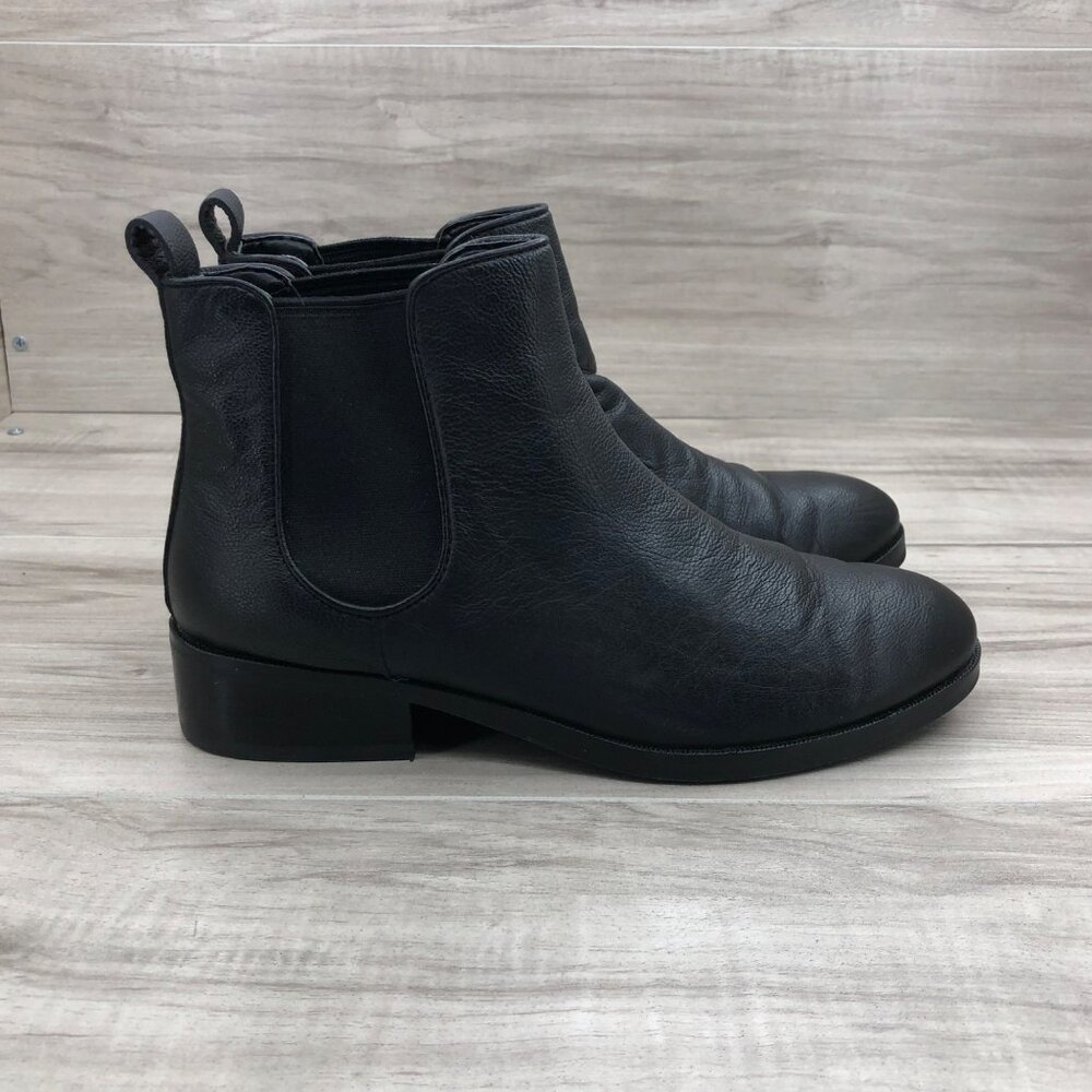 Cole Haan Ankle Boots Womens 5.5B Black Leather Slip On Chelsea Booties